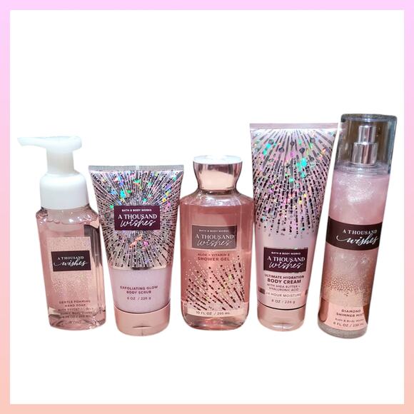 A THOUSAND WISHES BATH & BODY SET BODY WASH, CREAM, SCRUB, FRAGRANCE MIST, SOAP - Picture 1 of 1